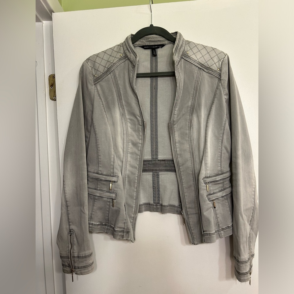 White House Black Market Zipper Jacket Blazer Size 6